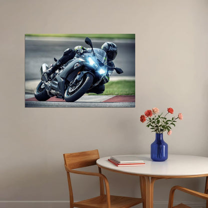 Kawasaki Ninja Zx 6r Fast Motorcycle Design Poster Wall Art Print Home Wall Decor