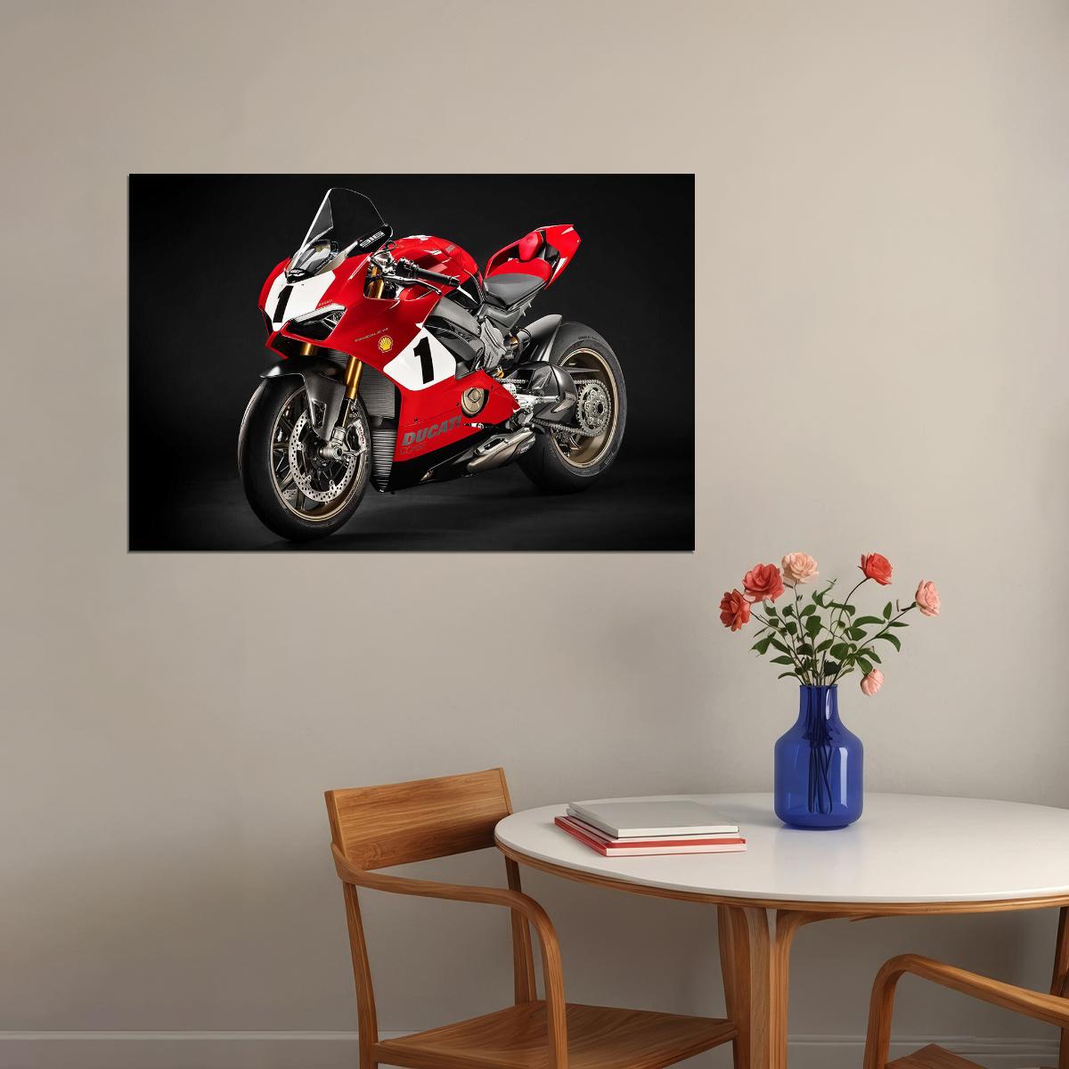Ducati Panigale V4 25 Anniversario 916 Superbike Poster Wall Art Print Home Wall Decor - xonomax
