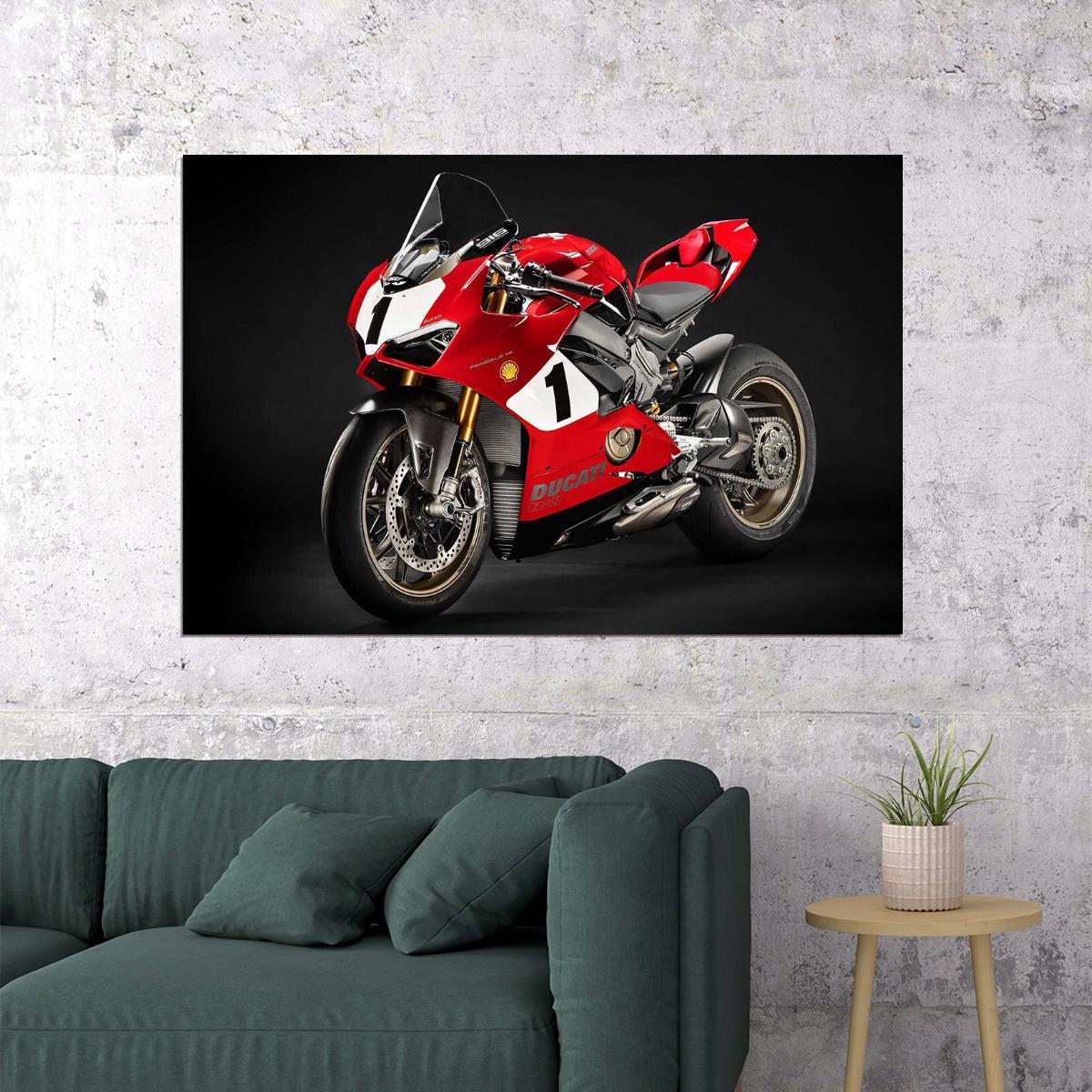 Ducati Panigale V4 25 Anniversario 916 Superbike Poster Wall Art Print Home Wall Decor - xonomax