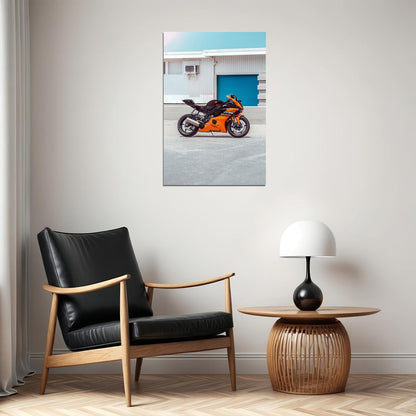 2020 Yamaha R6 Molten Orange Motorcycle Poster Wall Art Print Home Wall Decor