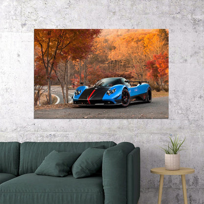 Pagani Zonda Cinque Roadster Racing Car Auto Poster Wall Art Print Home Wall Decor