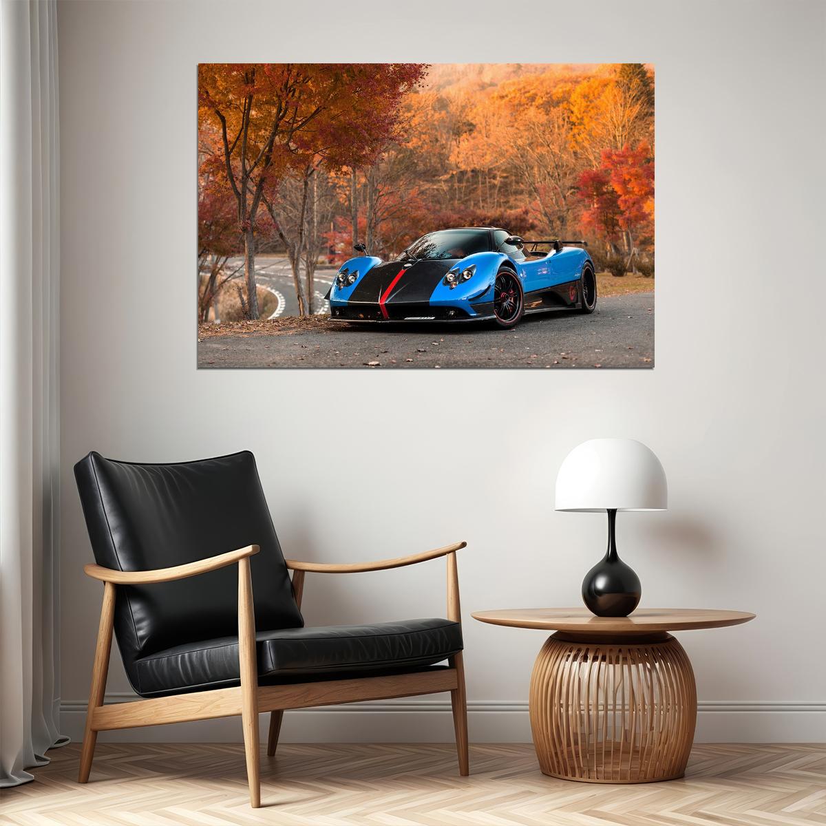 Pagani Zonda Cinque Roadster Racing Car Auto Poster Wall Art Print Home Wall Decor