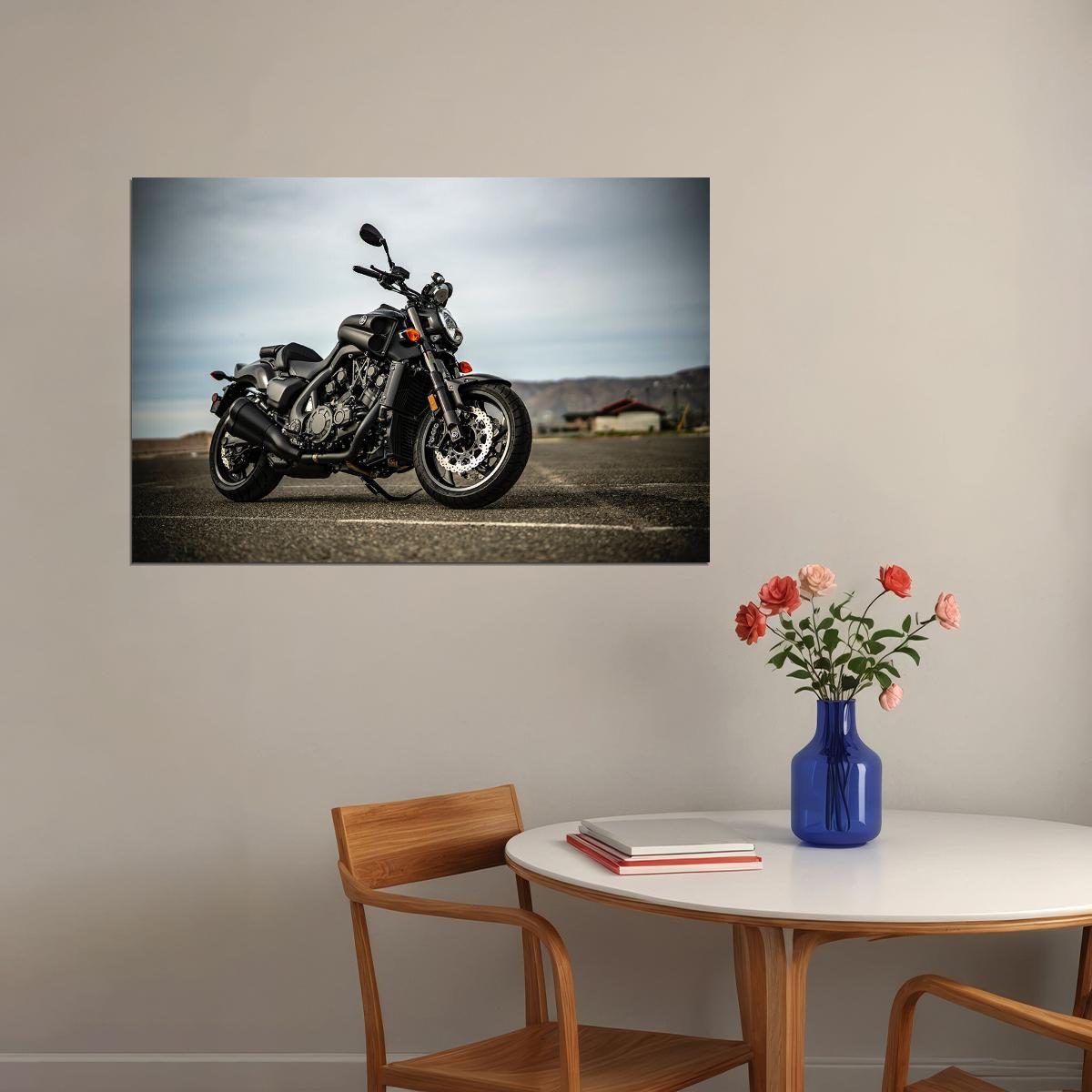 Yamaha V Max Classic Bike Sports Bike Poster Wall Art Print Home Wall Decor