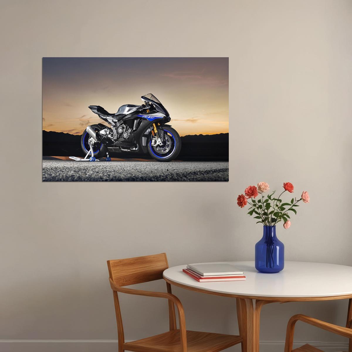 Yamaha Yzf R1m Racing Motorcycle Sports Motorcycle Poster Wall Art Print Home Wall Decor