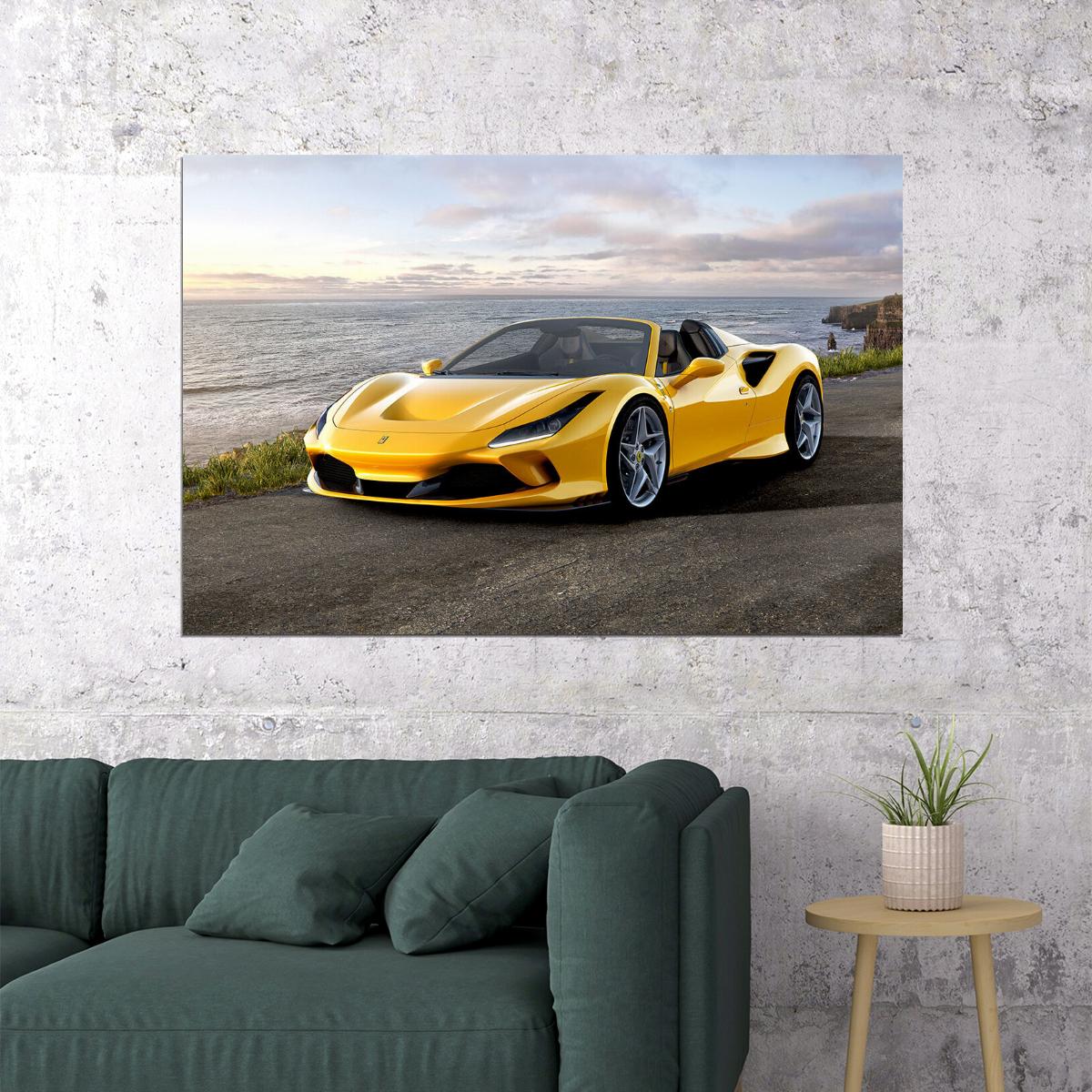 Ferrari F8 Spider Sports Car Luxury Car Poster Wall Art Print Home Wall Decor