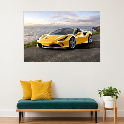 Ferrari F8 Spider Sports Car Luxury Car Poster Wall Art Print Home Wall Decor