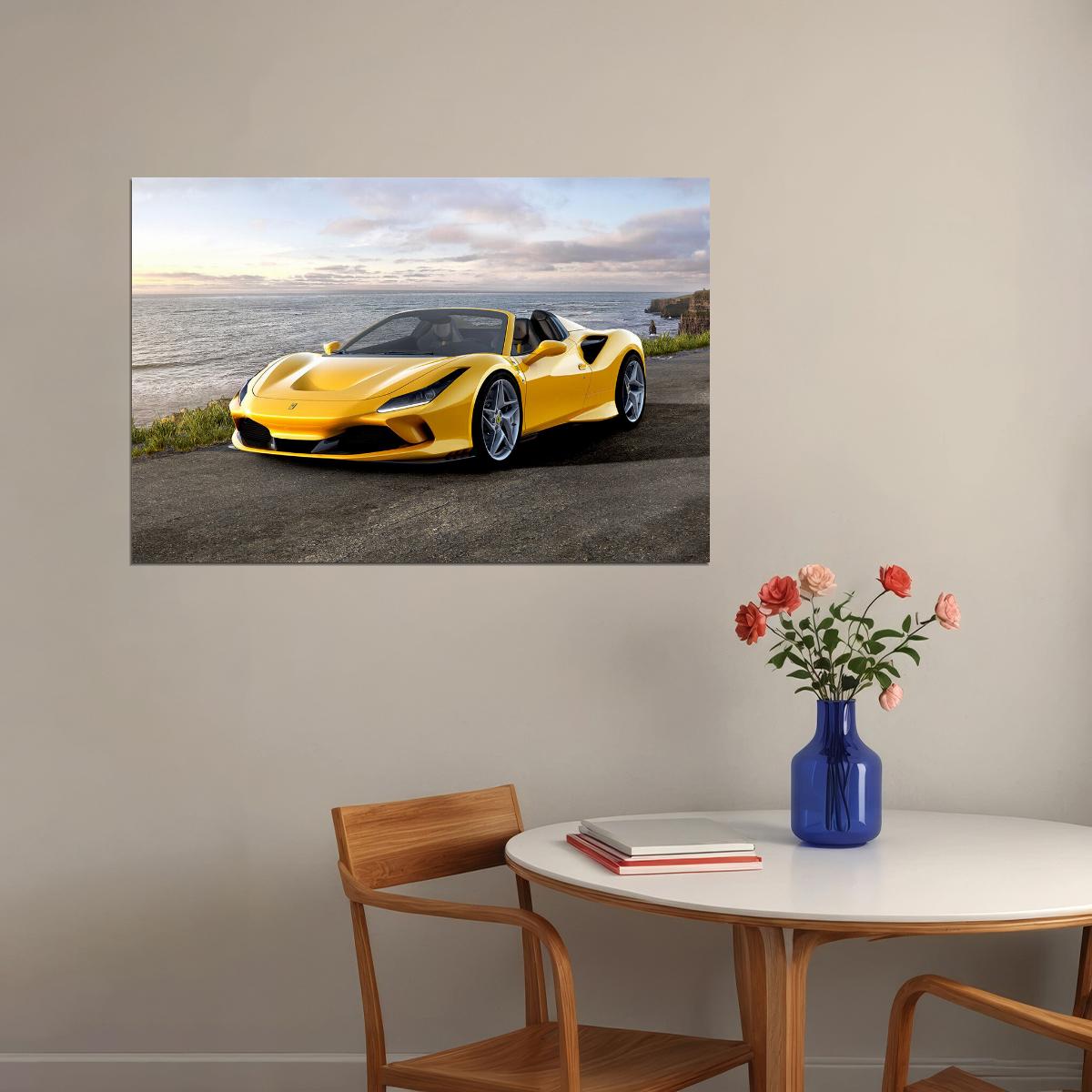 Ferrari F8 Spider Sports Car Luxury Car Poster Wall Art Print Home Wall Decor