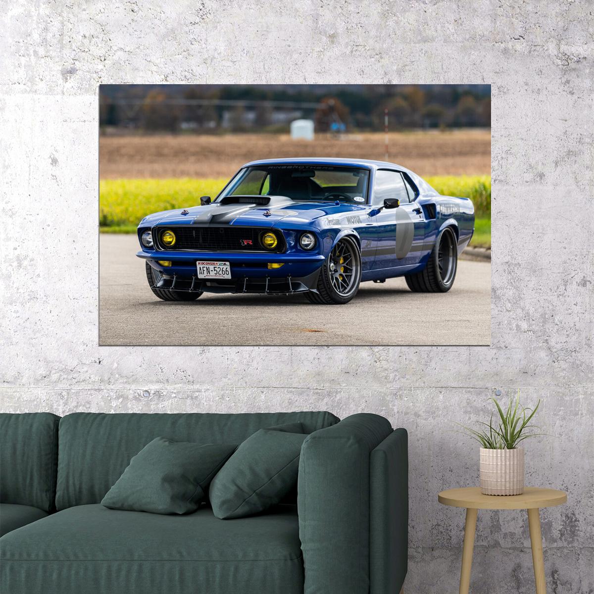 Ford Mustang Unkl 1969 Ringbrothers Poster Wall Art Print Home Wall Decor