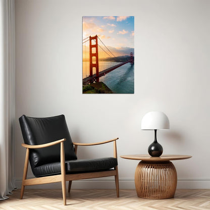 Golden Gate Bridge San Francisco Travel Landscape Poster Wall Art Print Home Wall Decor - xonomax