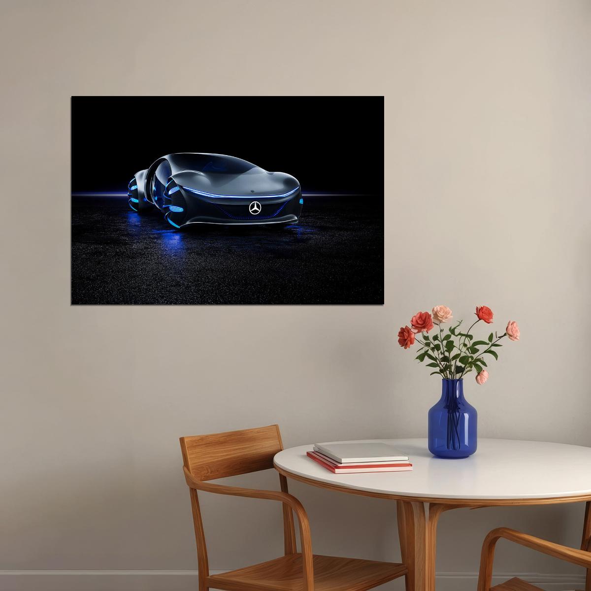 Mercedes-benz Vision Avtr Futuristic Poster Wall Art Print Home Wall Decor - xonomax