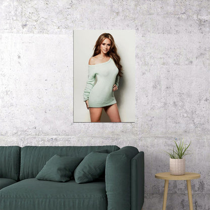 Jennifer Love Hewitt Green Sweater Pose Photo Poster Wall Art Print Home Wall Decor