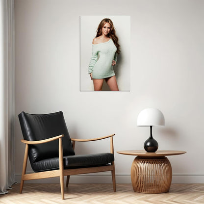 Jennifer Love Hewitt Green Sweater Pose Photo Poster Wall Art Print Home Wall Decor