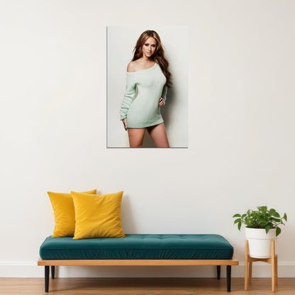 Jennifer Love Hewitt Green Sweater Pose Photo Poster Wall Art Print Home Wall Decor