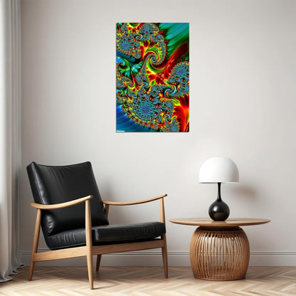 Psychedelic Classic Fractals Geometrical Patterns Poster Wall Art Print Home Wall Decor