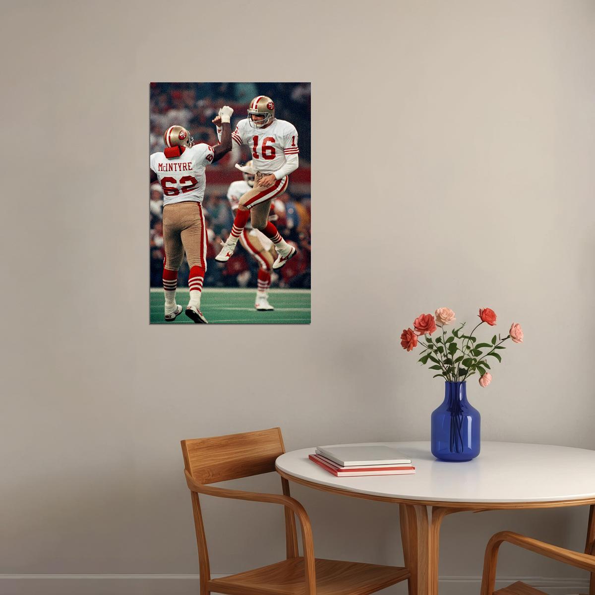 Football Joe Montana San Francisco Poster Wall Art Print Home Wall Decor