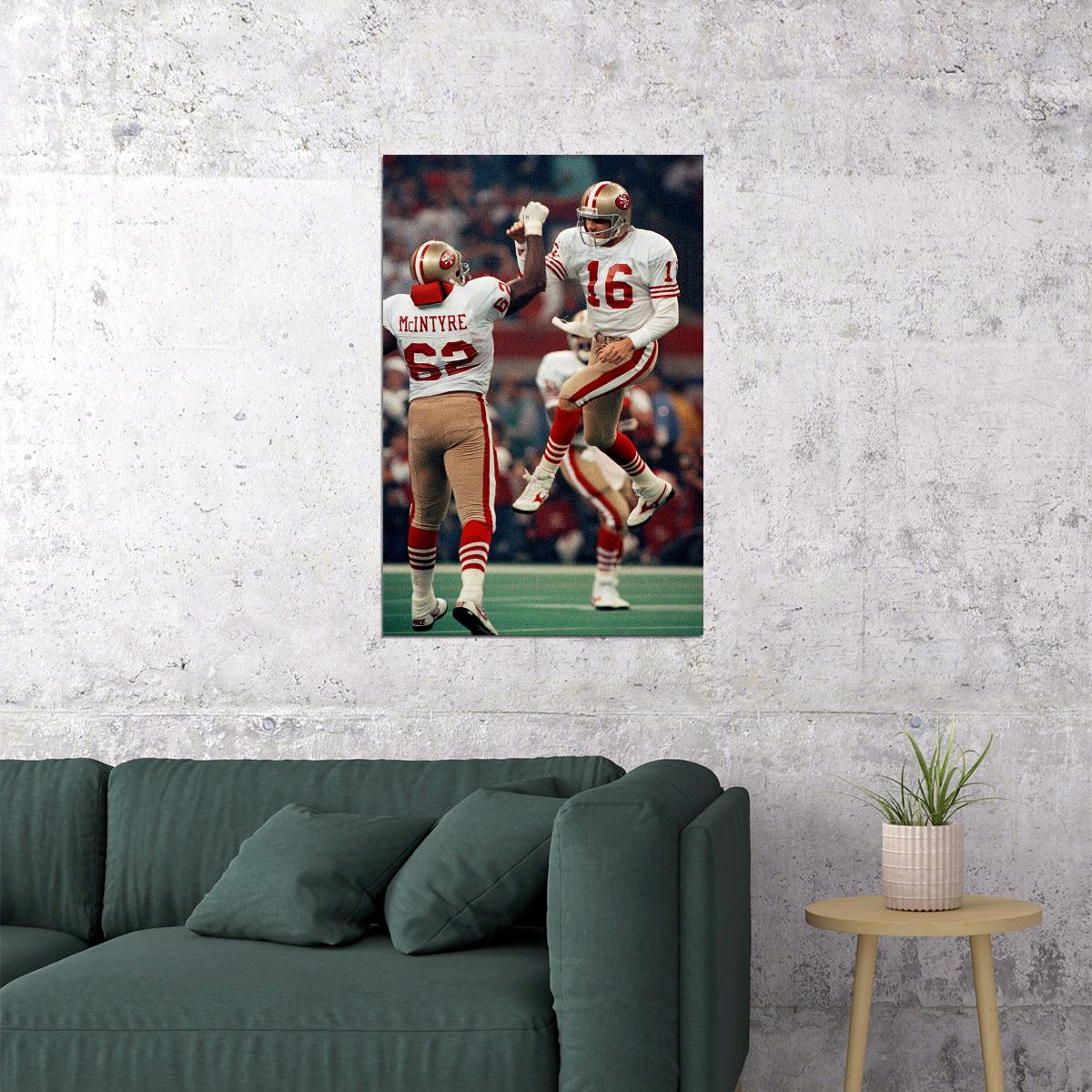 Football Joe Montana San Francisco Poster Wall Art Print Home Wall Decor