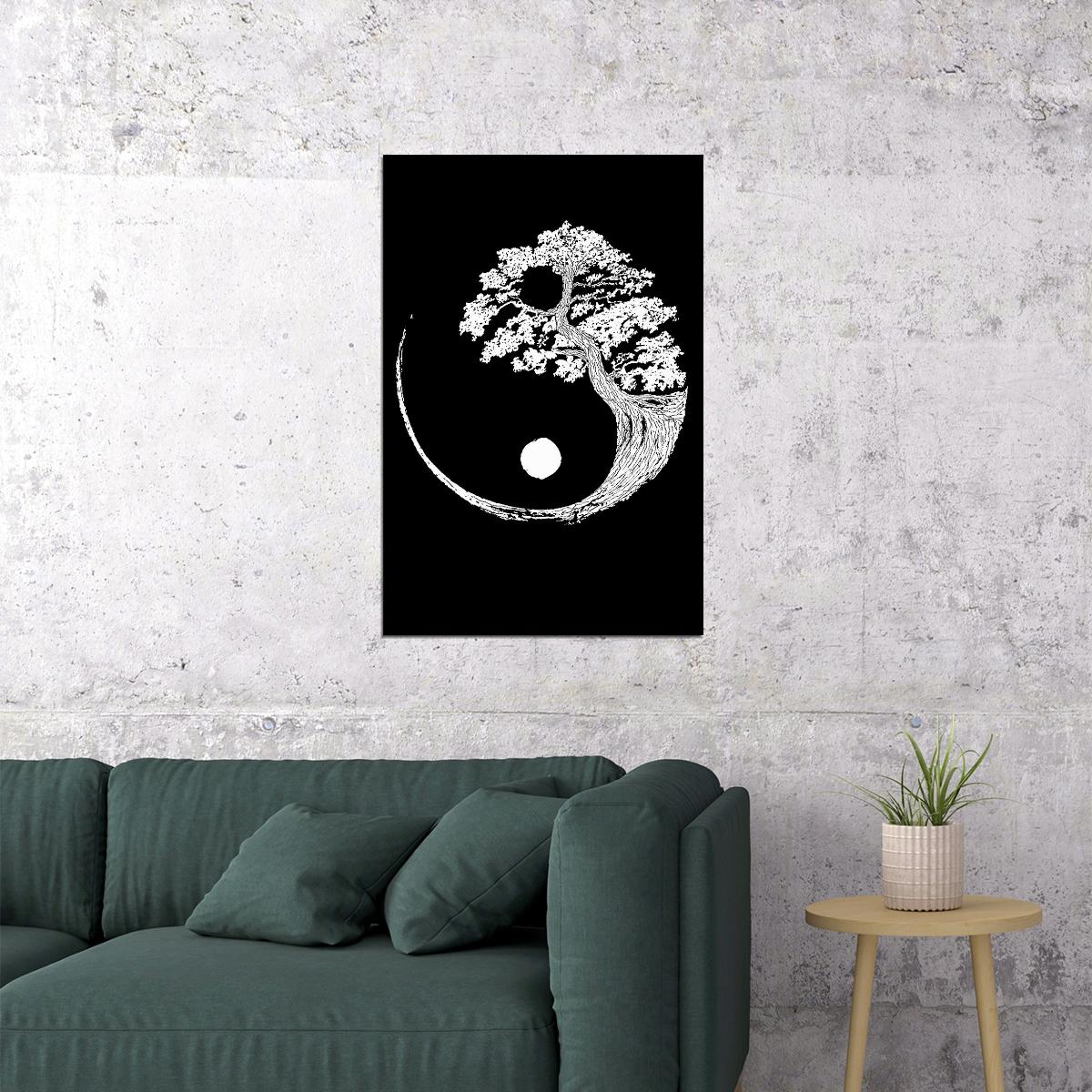 Yin Yang In Color Psychedelic Symbol Poster Wall Art Print Home Wall Decor