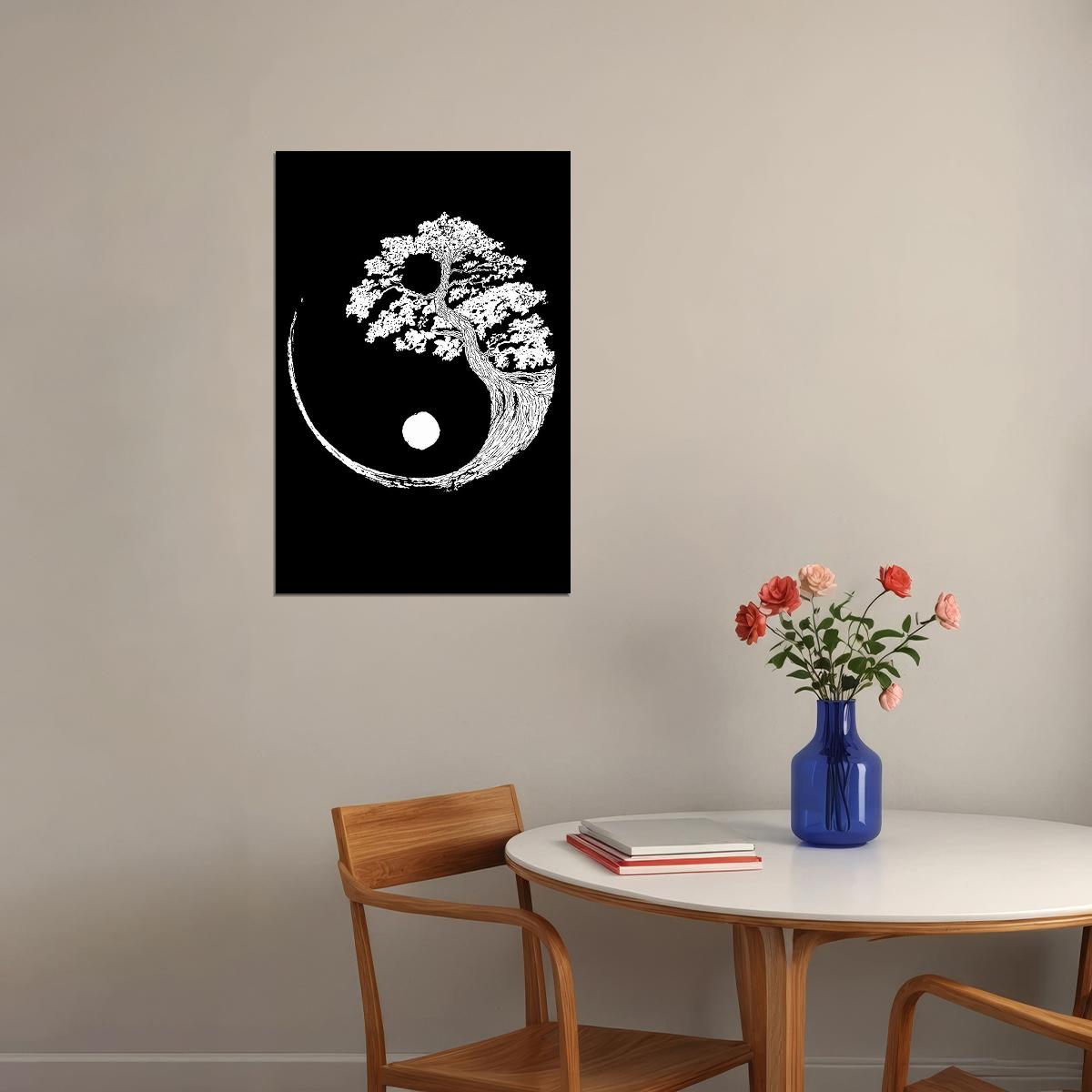 Yin Yang In Color Psychedelic Symbol Poster Wall Art Print Home Wall Decor