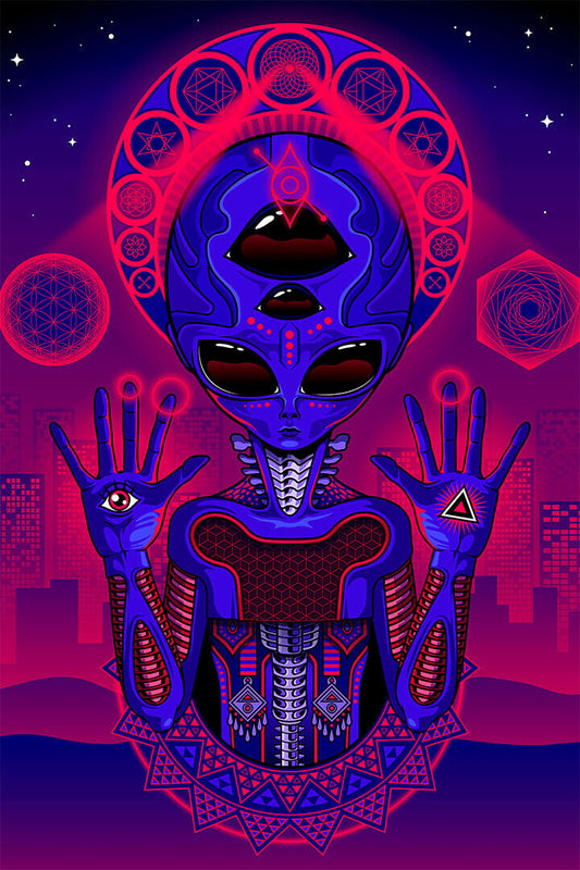 Alien Black Light Colorful Pattern Picture Poster Wall Art Print Home Wall Decor