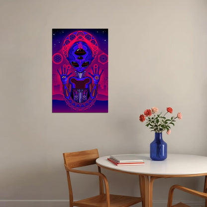 Alien Black Light Colorful Pattern Picture Poster Wall Art Print Home Wall Decor