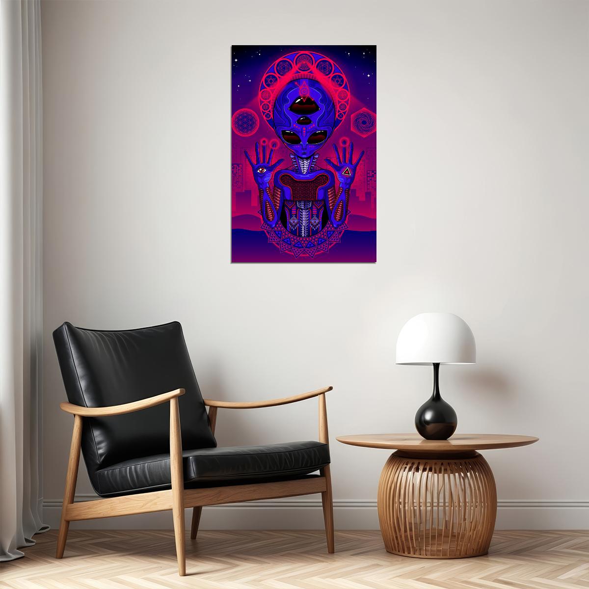 Alien Black Light Colorful Pattern Picture Poster Wall Art Print Home Wall Decor