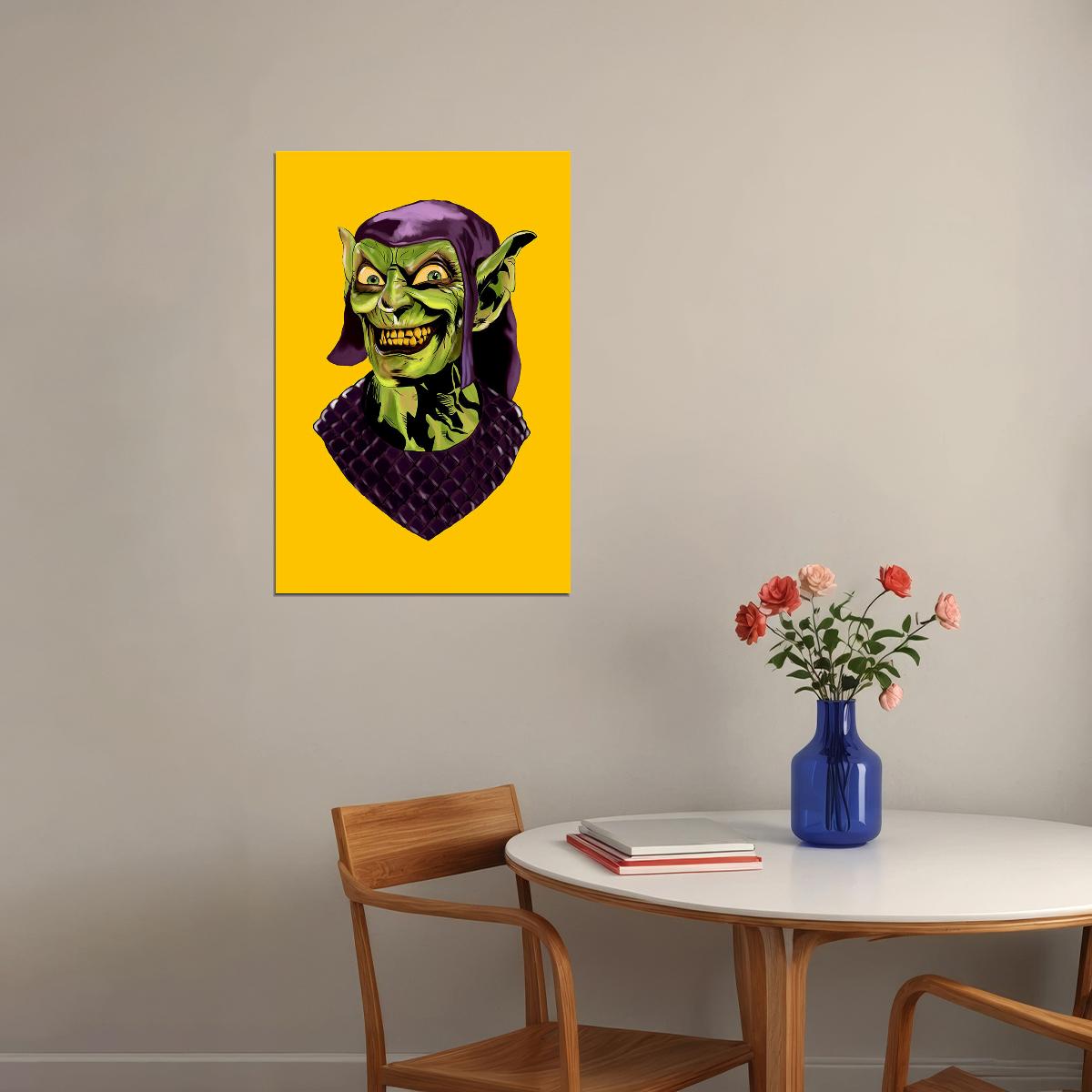 Green Goblin Cartoon Drawing Artwork Poster Wall Art Print Home Wall Decor