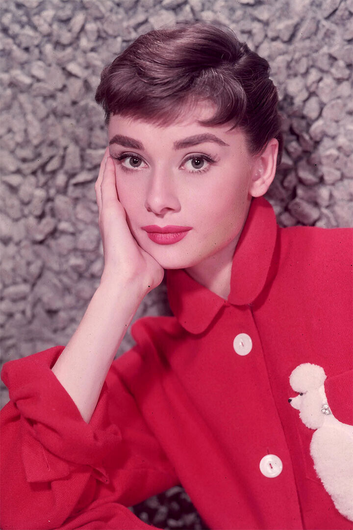 Audrey Hepburn Actress Red Clothes Poster Wall Art Print Home Wall Decor