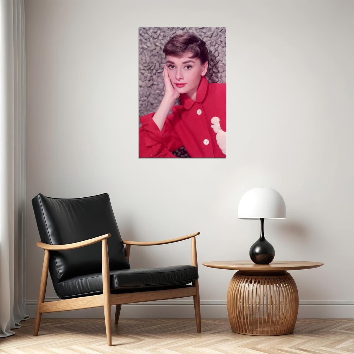 Audrey Hepburn Actress Red Clothes Poster Wall Art Print Home Wall Decor