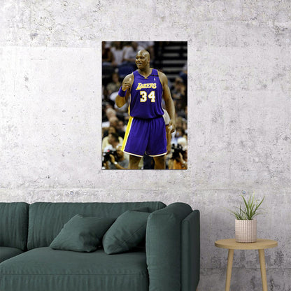 Shaq Shaquille O Neal Los Angeles Basketball Poster Wall Art Print Home Wall Decor