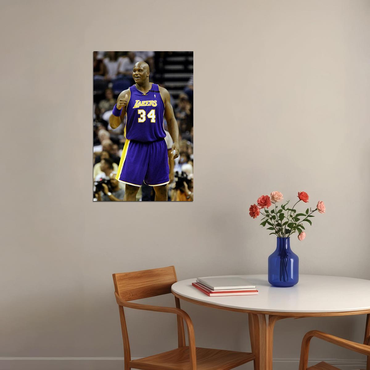 Shaq Shaquille O Neal Los Angeles Basketball Poster Wall Art Print Home Wall Decor