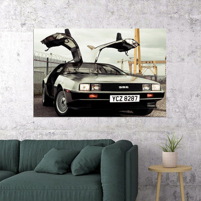 Delorean Dmc 12 1981 Super Race Car Machine Poster Wall Art Print Home Wall Decor