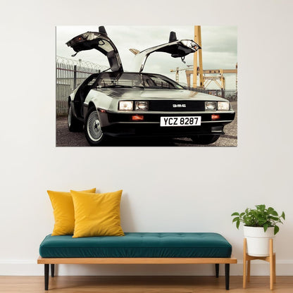 Delorean Dmc 12 1981 Super Race Car Machine Poster Wall Art Print Home Wall Decor