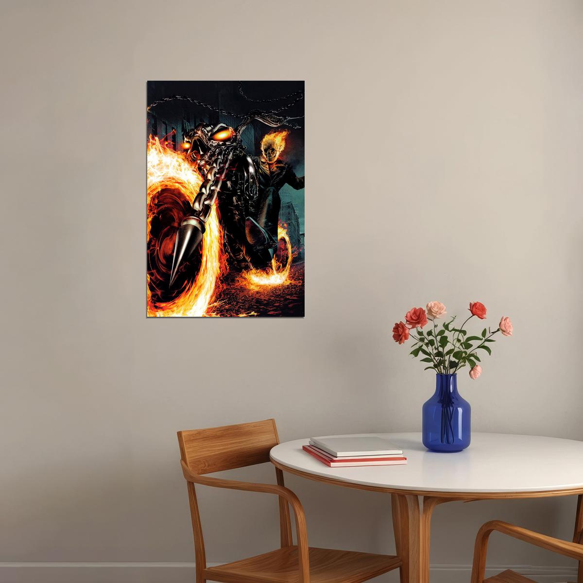 Ghost Rider Nicolas Cage Adventure Movie Poster Wall Art Print Home Wall Decor