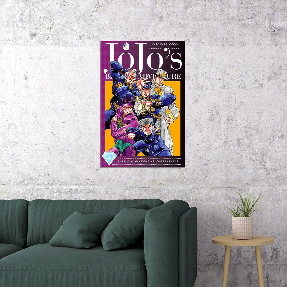 Jojo Bizarre Adventure Fight Japan Anime Poster Wall Art Print Home Wall Decor