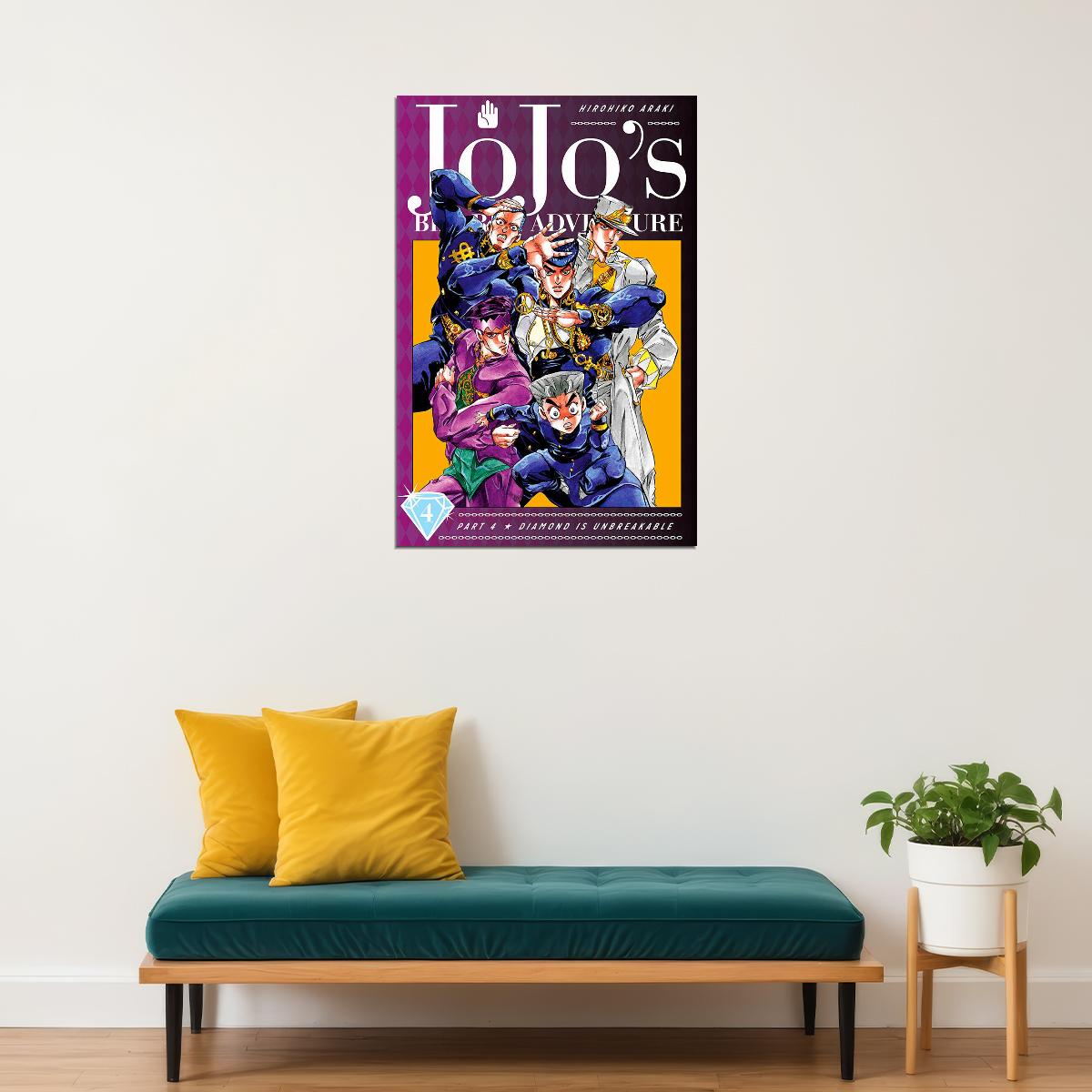 Jojo Bizarre Adventure Fight Japan Anime Poster Wall Art Print Home Wall Decor