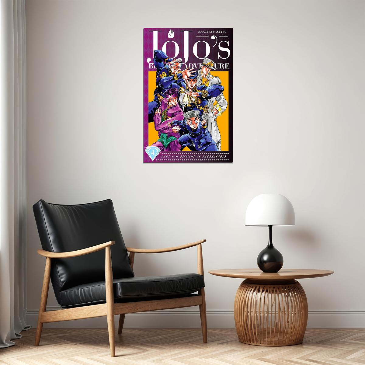 Jojo Bizarre Adventure Fight Japan Anime Poster Wall Art Print Home Wall Decor