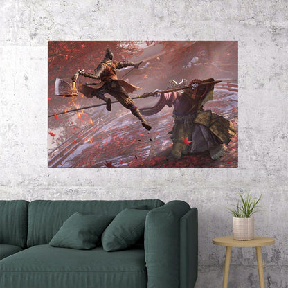 Sekiro Shadows Die Twice Fight Samurai Game Poster Wall Art Print Home Wall Decor