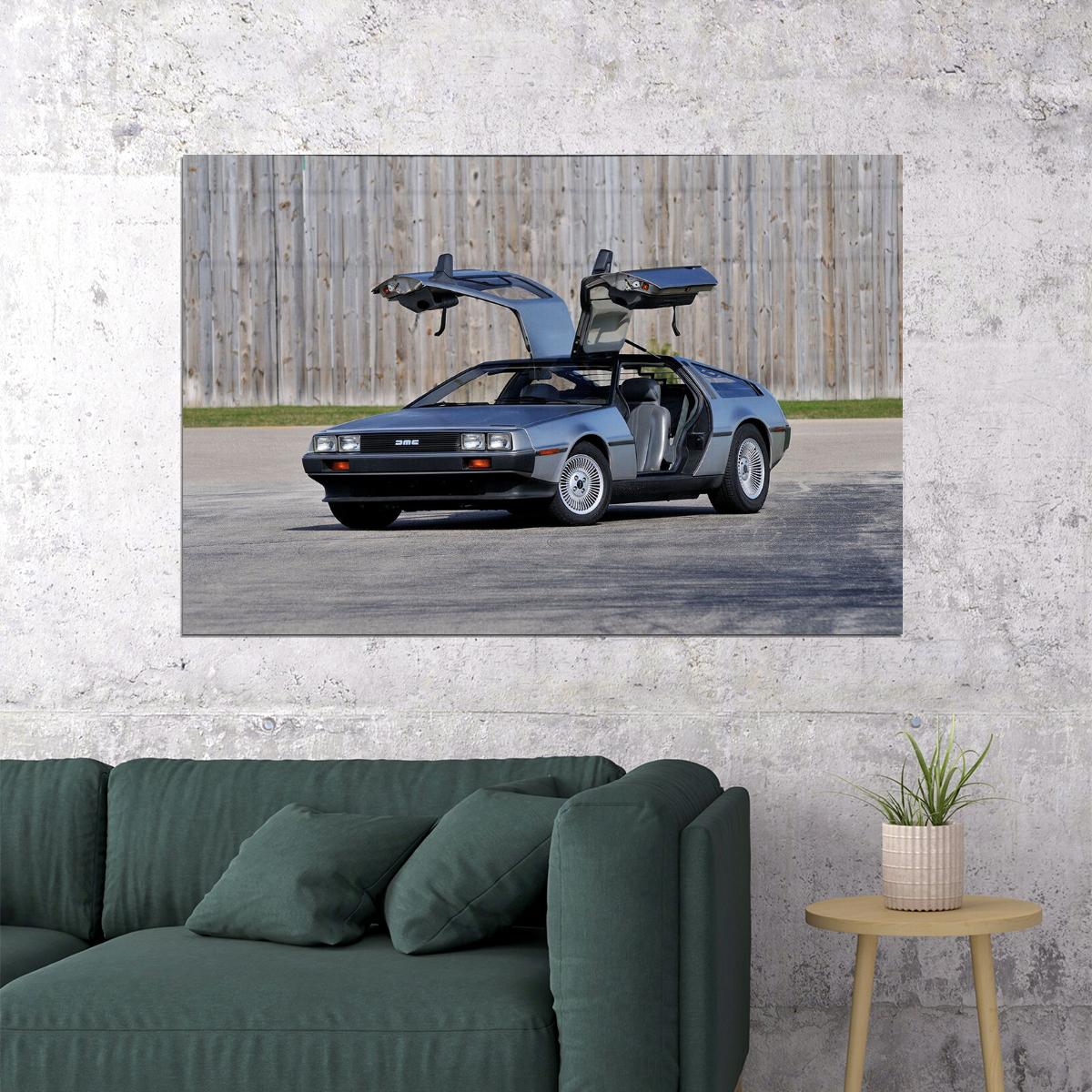 Delorean Dmc 12 1981 Super Race Car Machine Poster Wall Art Print Home Wall Decor