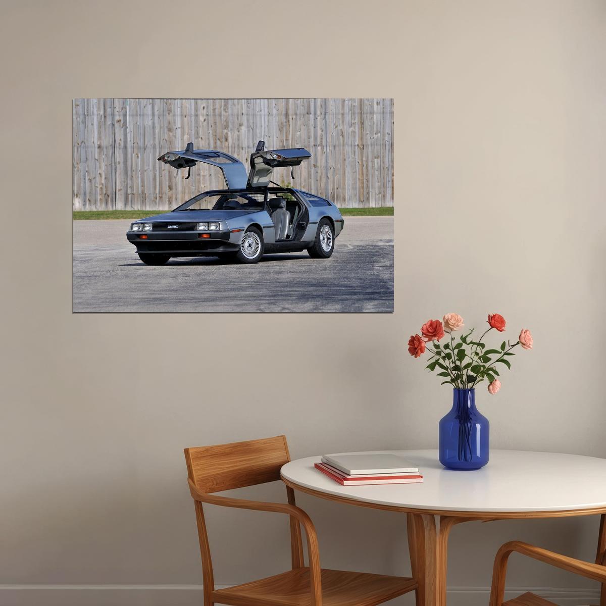 Delorean Dmc 12 1981 Super Race Car Machine Poster Wall Art Print Home Wall Decor