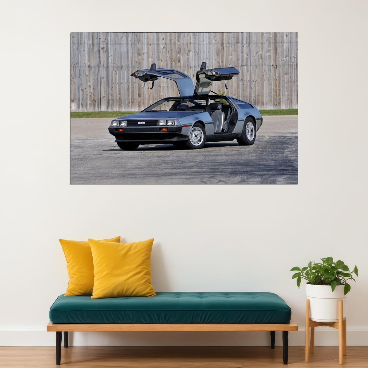 Delorean Dmc 12 1981 Super Race Car Machine Poster Wall Art Print Home Wall Decor