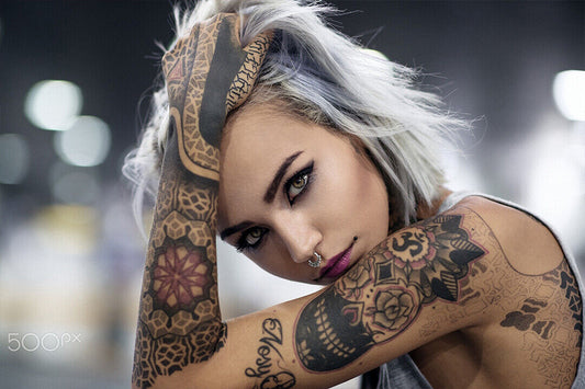 Tattoo Girl Beauty Hot Artist Tattoo Model Poster Wall Art Print Home Wall Decor - xonomax