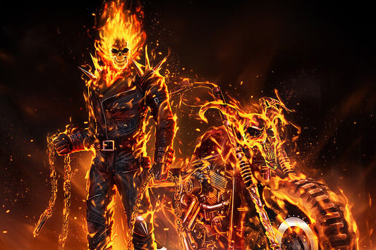 Ghost Rider Nicolas Cage Adventure Movie Poster Wall Art Print Home Wall Decor