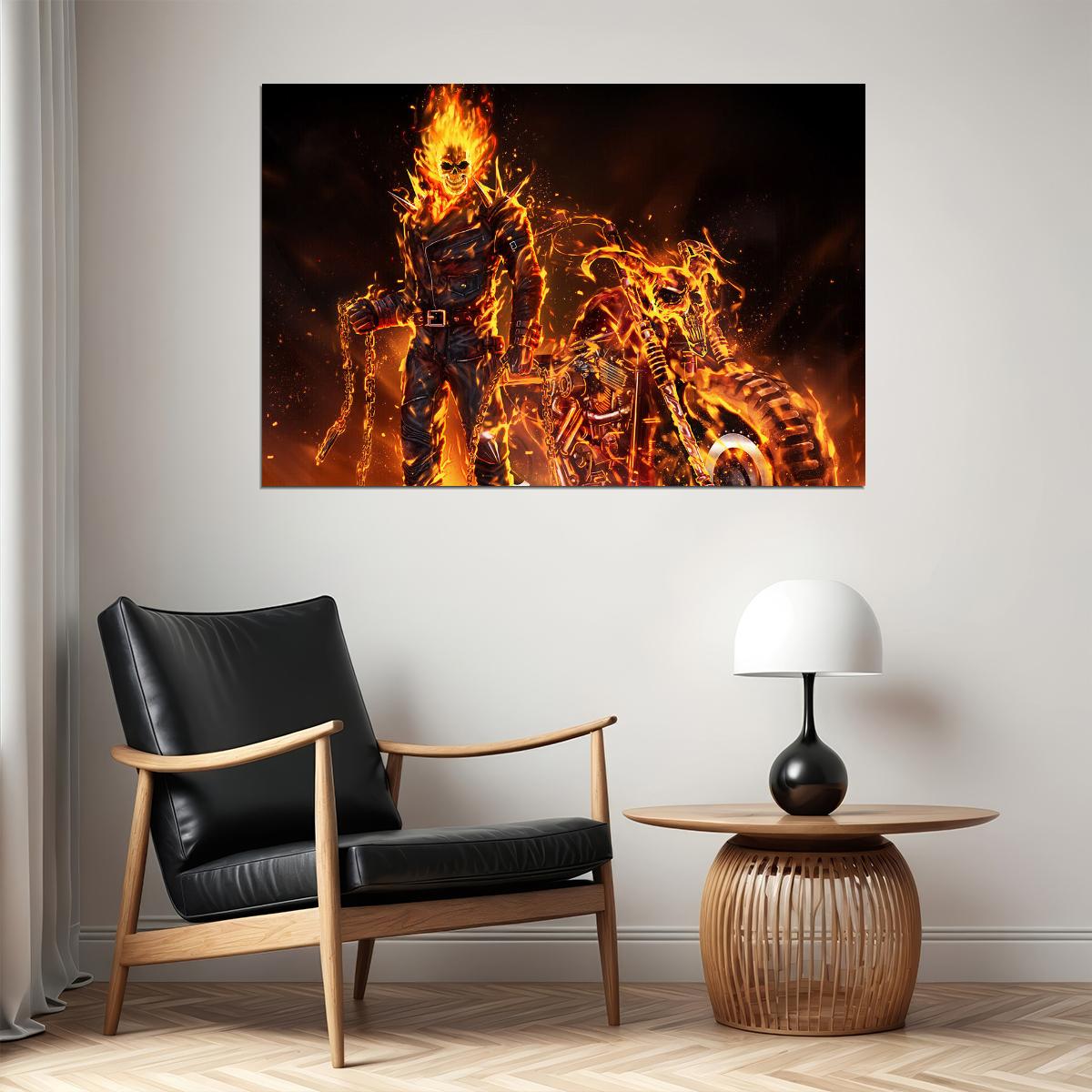 Ghost Rider Nicolas Cage Adventure Movie Poster Wall Art Print Home Wall Decor - xonomax