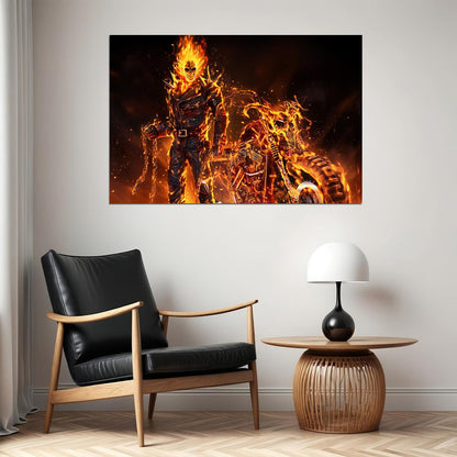 Ghost Rider Nicolas Cage Adventure Movie Poster Wall Art Print Home Wall Decor - xonomax