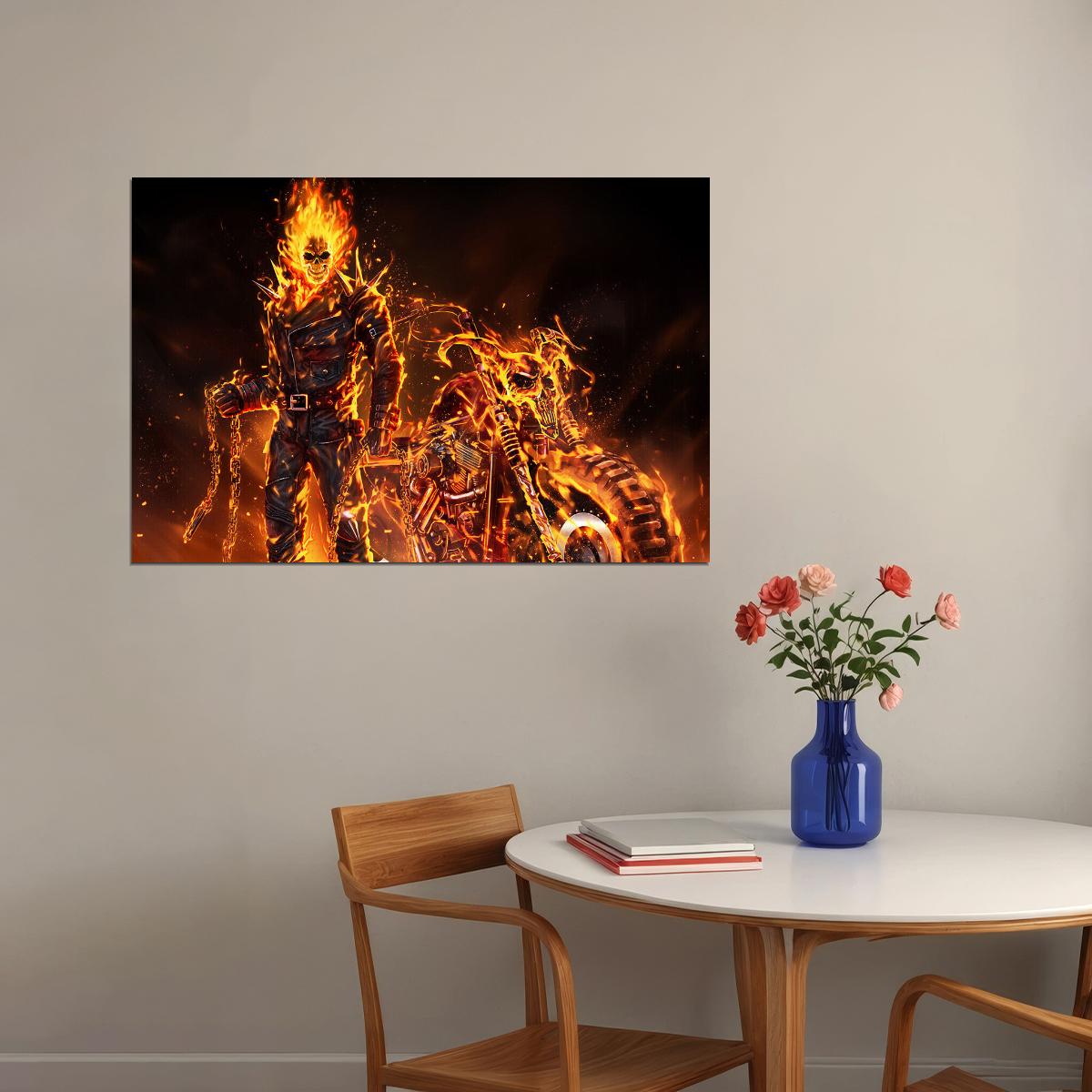 Ghost Rider Nicolas Cage Adventure Movie Poster Wall Art Print Home Wall Decor - xonomax
