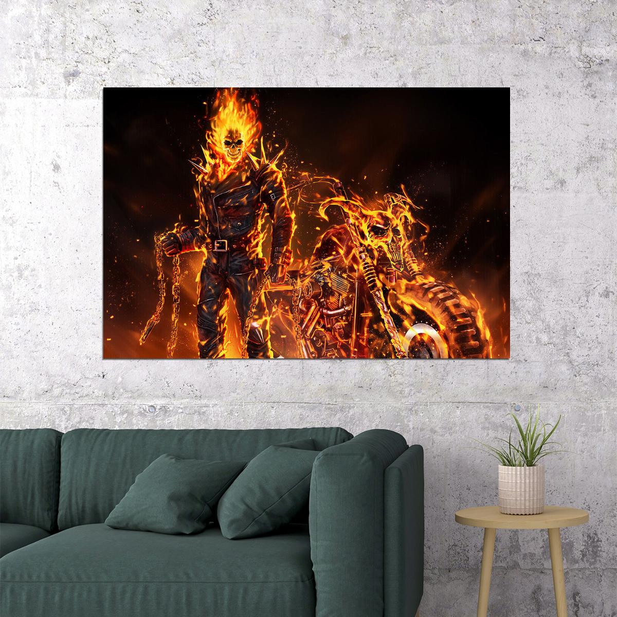 Ghost Rider Nicolas Cage Adventure Movie Poster Wall Art Print Home Wall Decor - xonomax