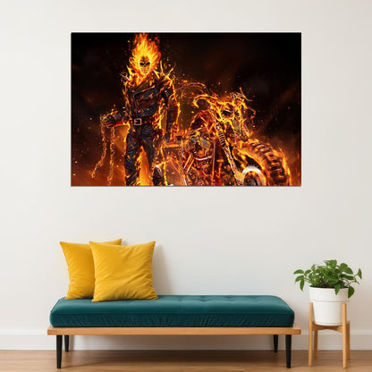 Ghost Rider Nicolas Cage Adventure Movie Poster Wall Art Print Home Wall Decor - xonomax