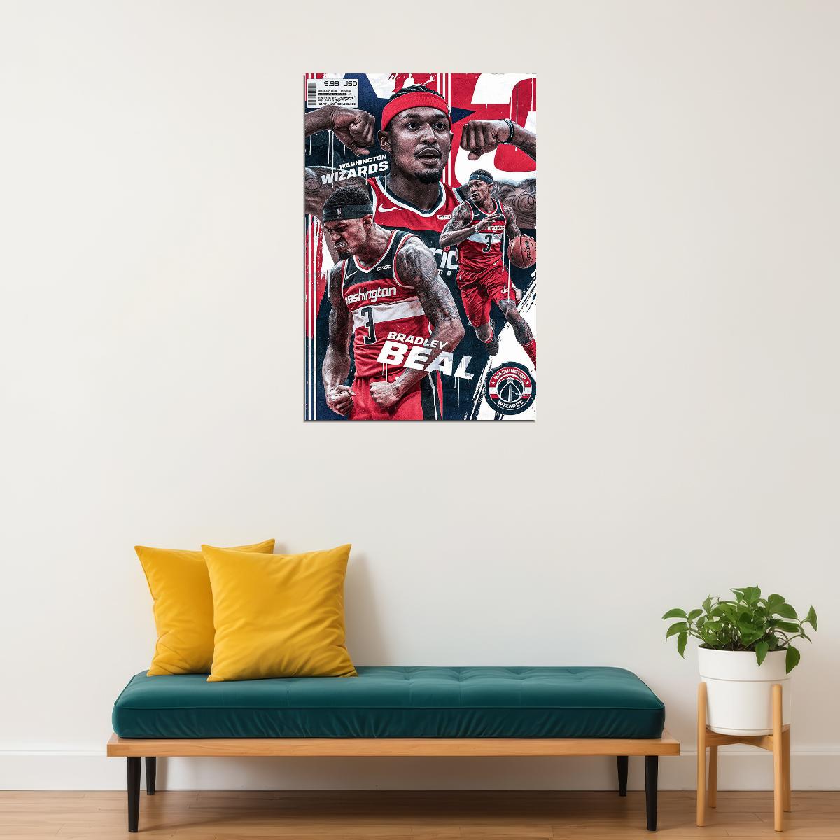 Bradley Beal Washington Basketball Star Poster Wall Art Print Home Wall Decor