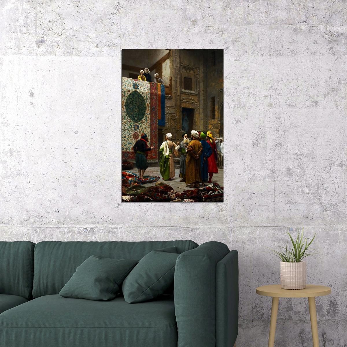 Gerome Carpet Merchant In Cairo Poster Wall Art Print Home Wall Decor