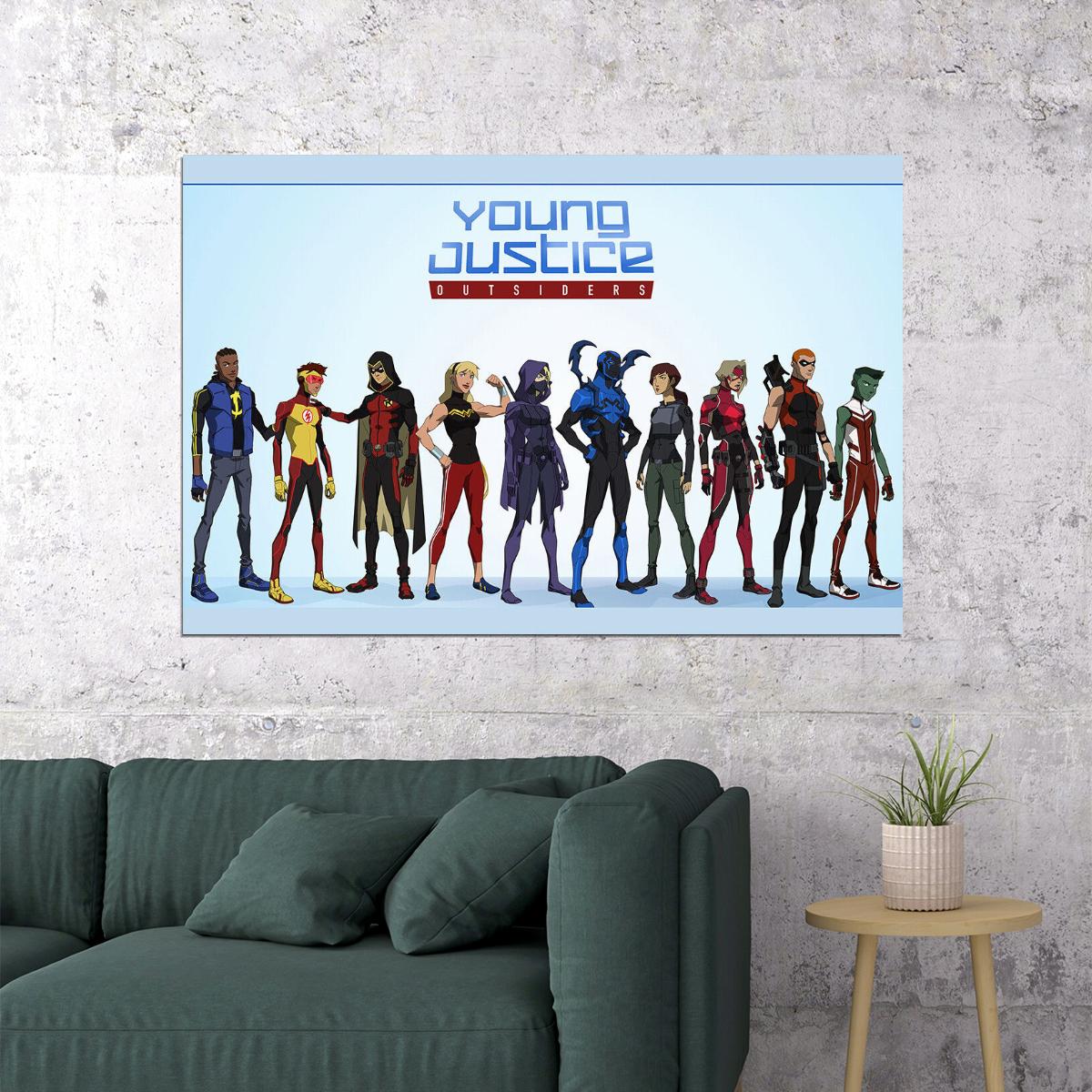 Young Justice Kid Usa Hero Fight Anime Poster Wall Art Print Home Wall Decor